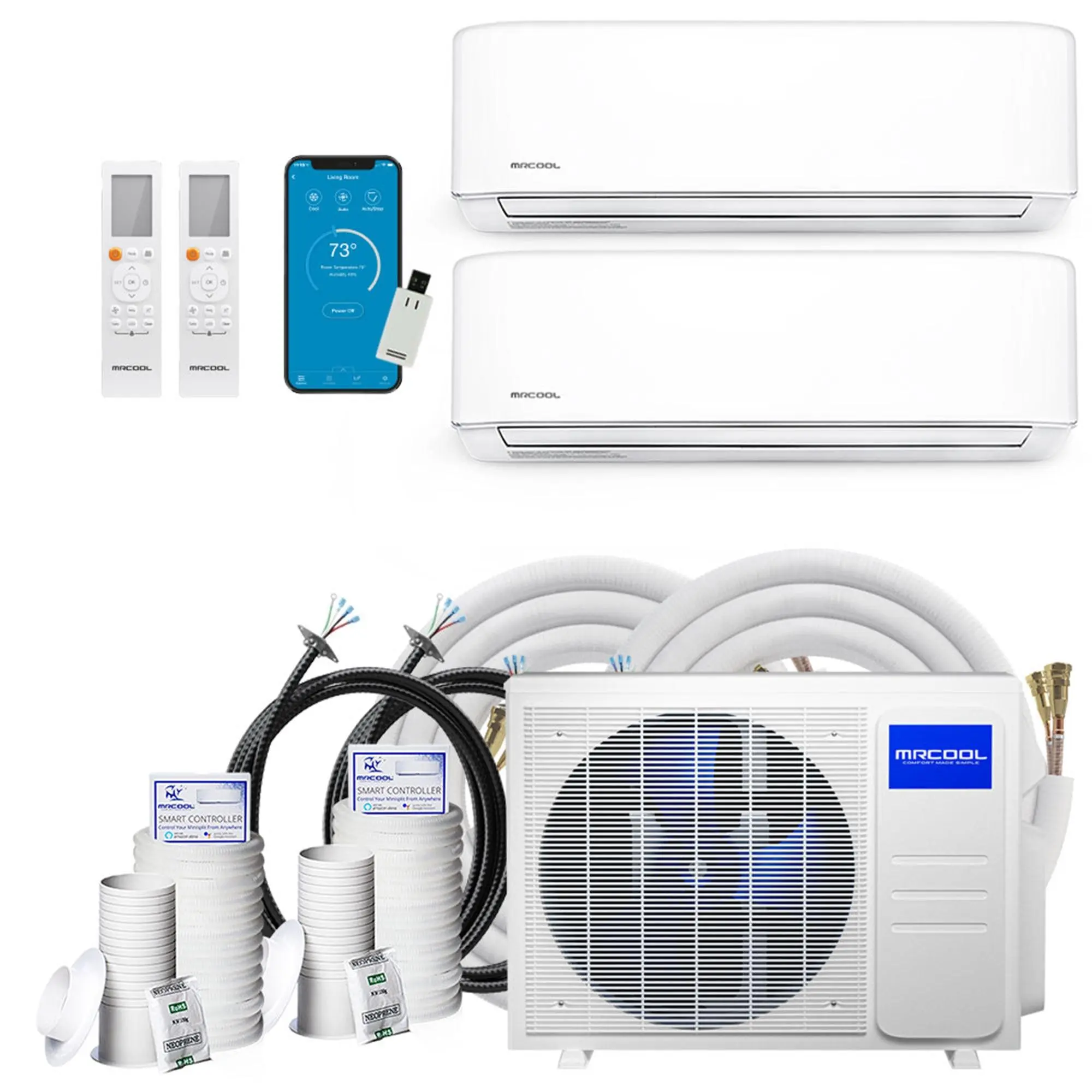 MrCool DIY 5th Gen 24K BTU Multi-Zone Ductless Mini Split Air Conditioner, White
