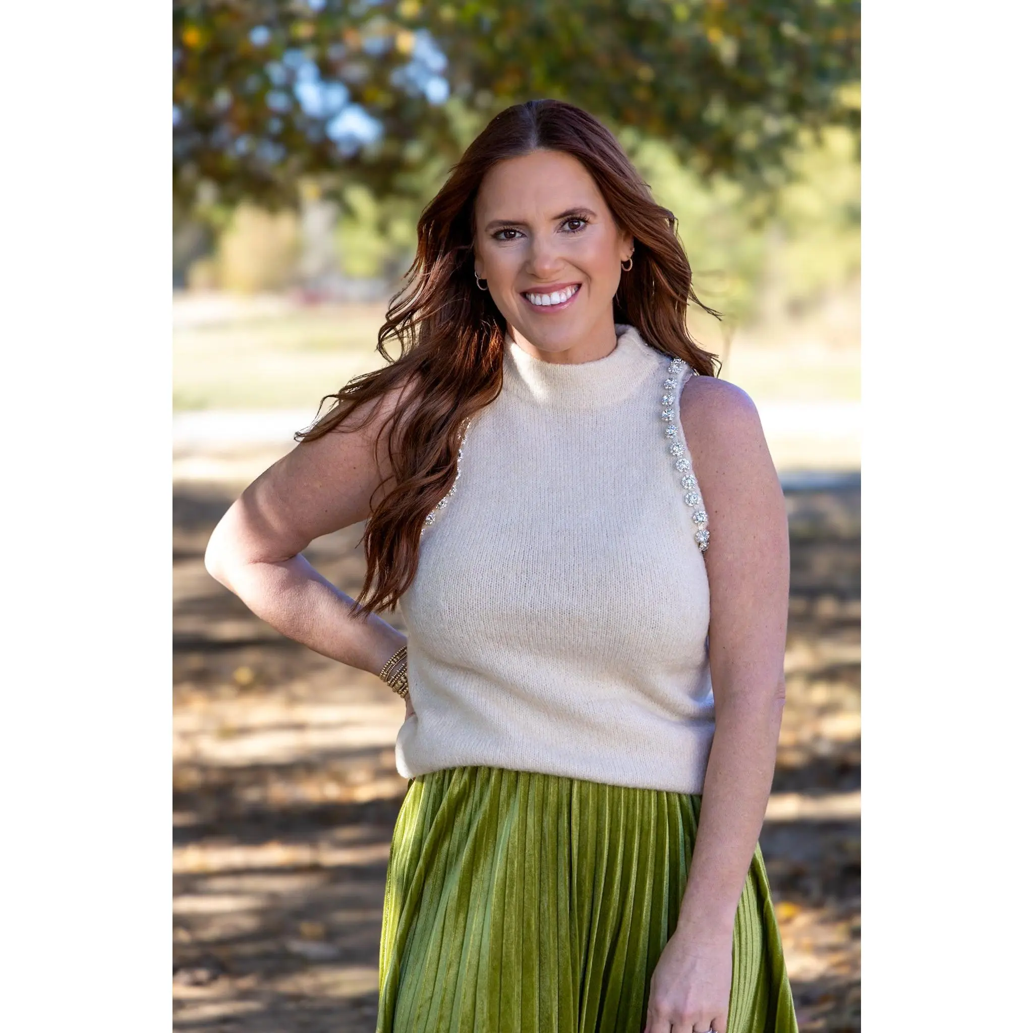 Alva Jeweled Sleeveless Sweater