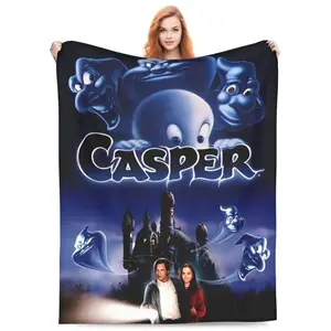 Casper Friendly Theme Print Inspiration Flannel Blanket - Super soft, warm and cozy for the sofa or bed, perfect for all seasons