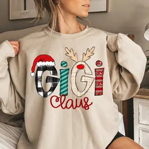 Gigi Claus Sweatshirt, Christmas Grandma Claus Sweatshirt, Grandma Sweater, Nana Family Christmas Sweatshirt, Xmas Holiday Tee, Gifts For Nana Gigi