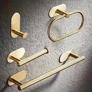 4-piece bathroom stainless steel towel ring towel rack bathroom towel bar bathroom hook set bathroom rack toilet paper rack storage hook, towel rack.