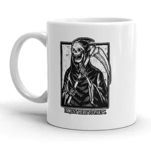 Here to Party Coffee Mug Funny Halloween Ceramic Cup - 11oz Funny Coffee Mugs Ceramic Printed Drinkware Cup
