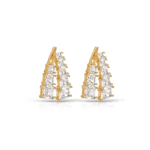 Ettika Front and Back Crystal Dangle Earrings – 18K Gold Plated Elegant CZ Jewelry, Dainty Statement Earrings for Women