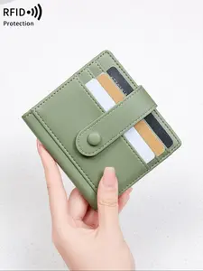 Women's Minimalist Plain Color Wallet (1 Piece), Casual Trendy Versatile Multi-pocket, Durable Fashion Wallet, Fashionable Wallet for Daily Use