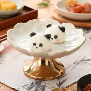 Ceramic High-Heeled Snack Dish, Creative Dessert Plate, Home Use Small Plates, Condiment Tray, Snack Serving Plate, Modern Ceramic Dinnerware