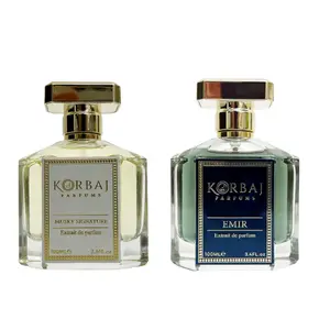KORBAJ PARFUMS 2-Pack Arabian Perfume Set | Emir & Musky Signature Extrait de Parfum 100ml Each | Long Lasting Unisex Fragrance Collection