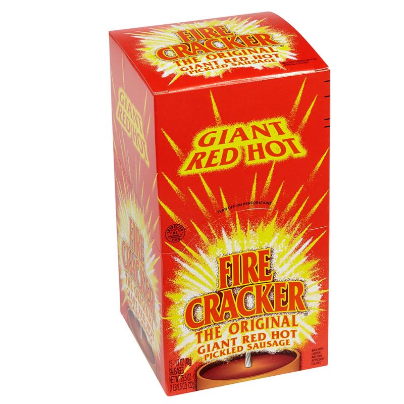 Fire Cracker Giant Red Hot Pickled Sausage – 15 Ct Box