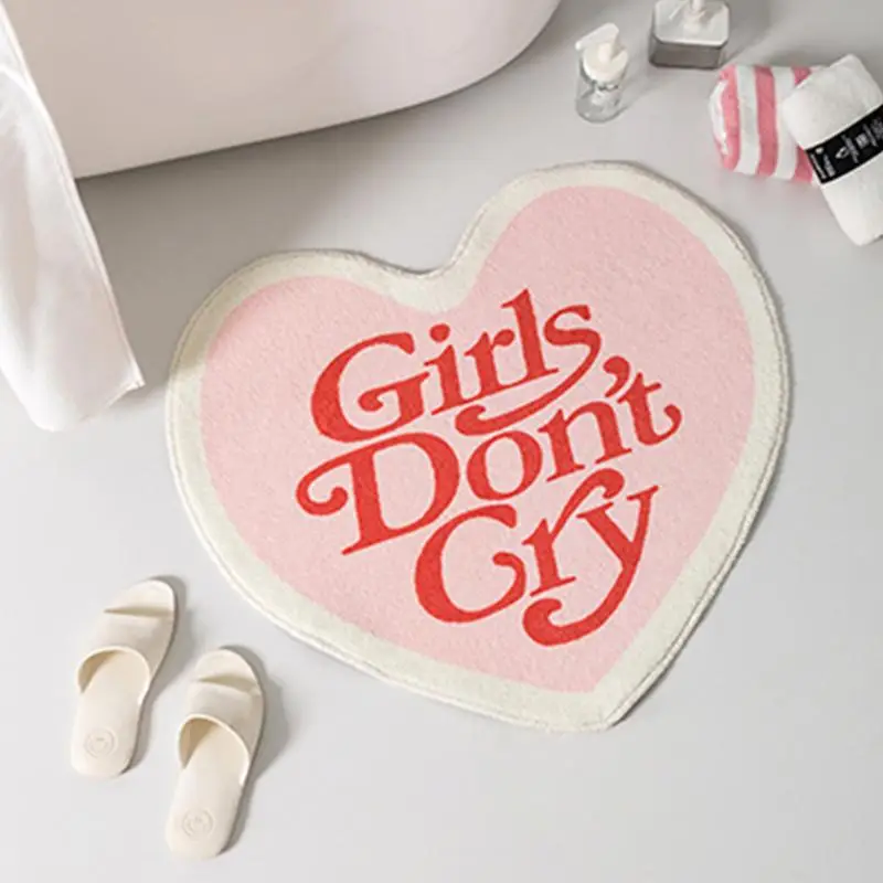 Floor Rug, 1 Count Pink Rug, Cozy Corner Heart Shaped Soft Floor Mat, Indoor Mat, Living Room Rug, Living Room Carpet, Home Decor, Room Decor, Gift Fo