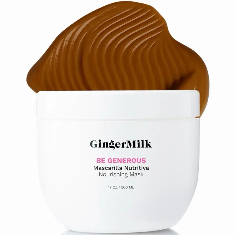 Deep Nourishing Hair Mask with Avocado, Argan & Chia - Intensive Nutrition, Moisture & Hydration Care for Dry, Dull Hair - Ginger Milk Formula for Frizz Control, Glossy & Smooth Results