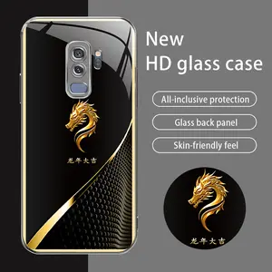Suitable for [Galaxy S9 +] high-end split multi-color faucet electroplated metal glass mobile phone case, affordable, fully shockproof, drop-proof, wear-resistant-888
