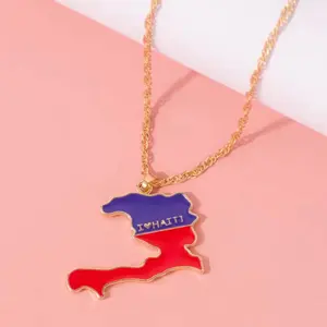 Haiti Map Necklace – Gold Plated | Elegant & Meaningful Jewelry