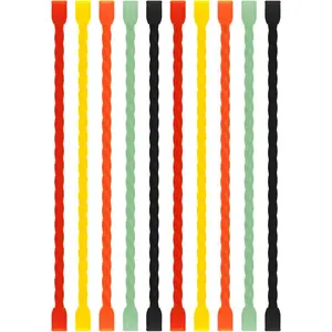 10 count 6-Inch   Ties -  Rubber Twist Ties Bendable  Ties for Bundling and Holding,  Purpose Cord Tie for Indoor and Outdoor (5 Colors)