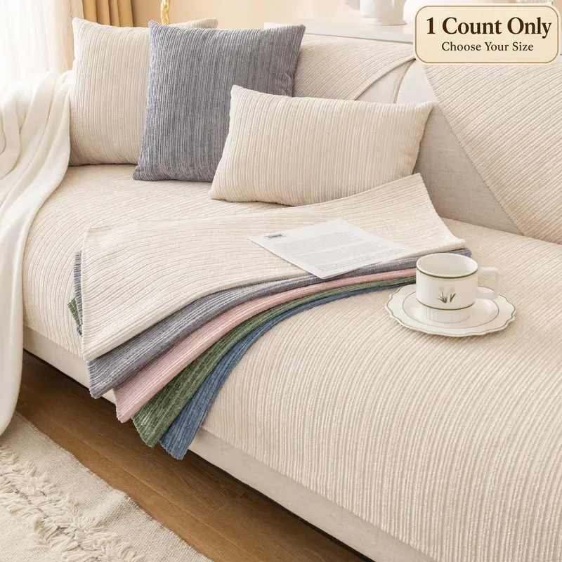 Chenille Sofa Cover, 1Pcs Soft Plush Anti-Slip Design Couch Cover, Sofa Slipcover, Slipcover For Sofa, Pet-Friendly Sofa Cushion, Fits 1-5 Seater Sofas, Sofa Couch Covers, Soft Sofa Protector