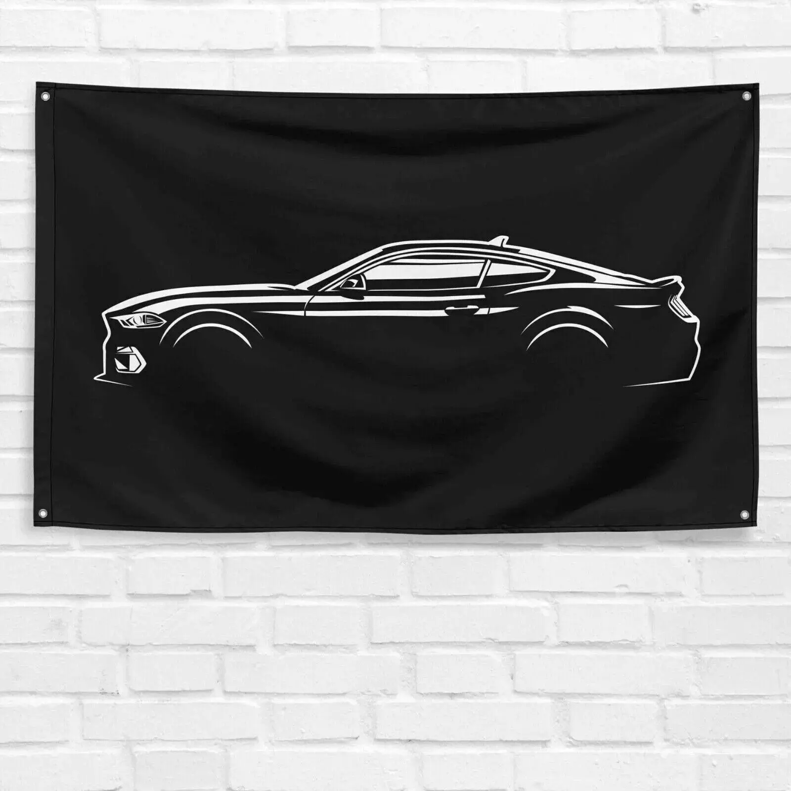 Unbranded & Handmade Polyester Print Wall Decor Flag - 3x5 ft Banner, Ideal Garage Decor Gift for 2021 Mustang Mach 1 Enthusiasts, Wall Decor Flags