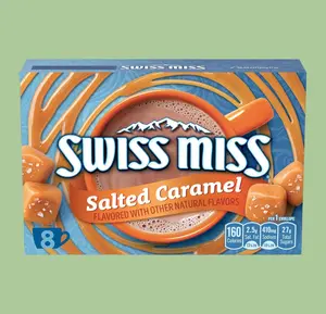 Swiss Miss Salted Caramel Flavored Hot Cocoa Mix 1.38 oz 8 Count Envelopes Rich Creamy Drink with Real Cocoa Nonfat Milk Gluten Free Indulgent Hot Cocoa Mix