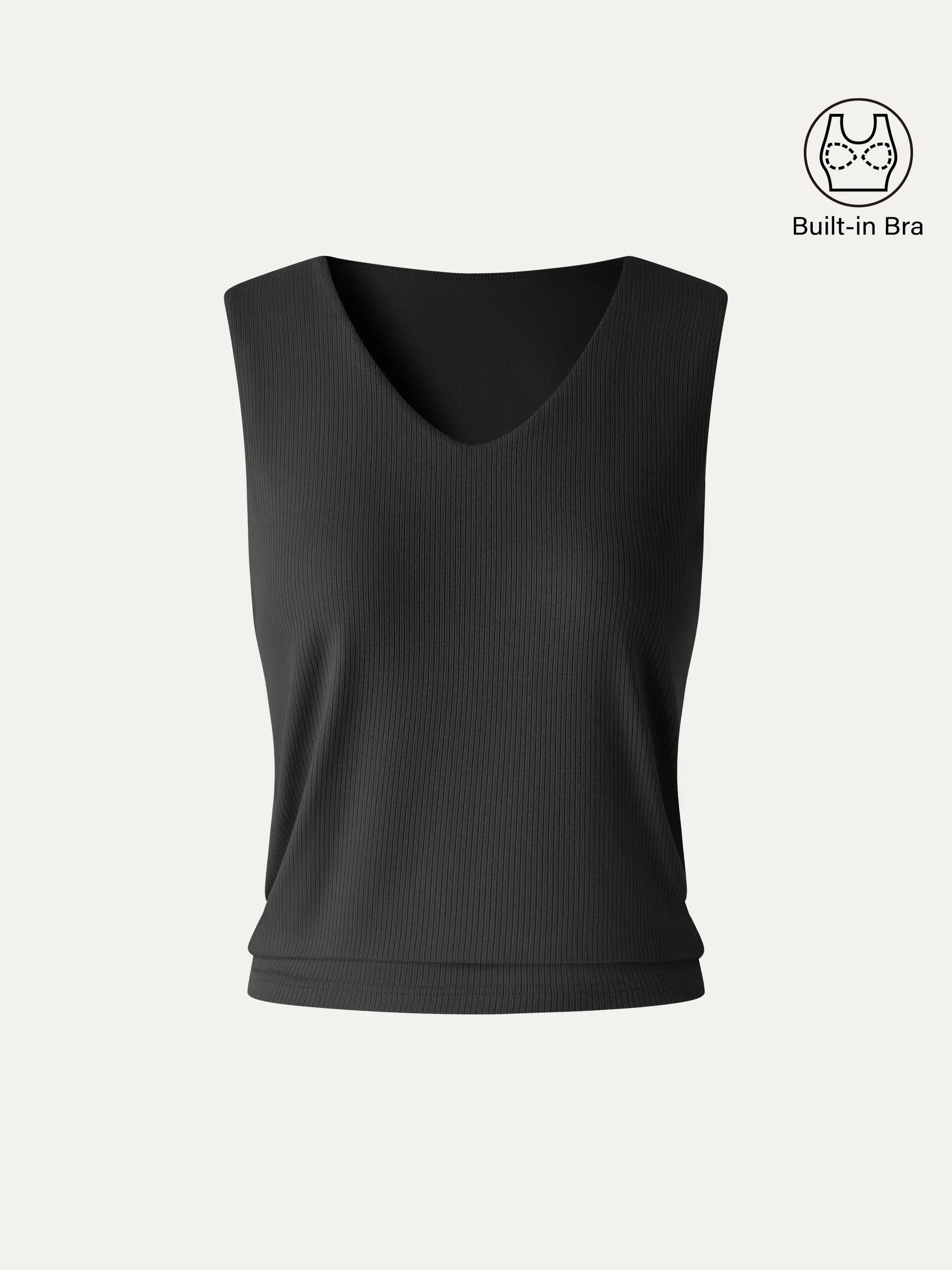 CoolTouch Ease V-Neck Wide Shoulder Bra Tank Shirt