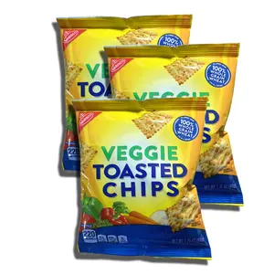 Whole Grain Veggie Wheat Thin Toasted Chips, School Snacks, 10 Pack