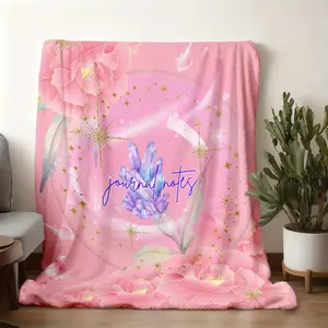 2026 New Arrival Anime Girl Pink Hair Fleece BlanketUltra Soft Flannel Winter Throw, Office Nap Blanket for Men & Women, Couples Cuddle Blanket with Anime Design