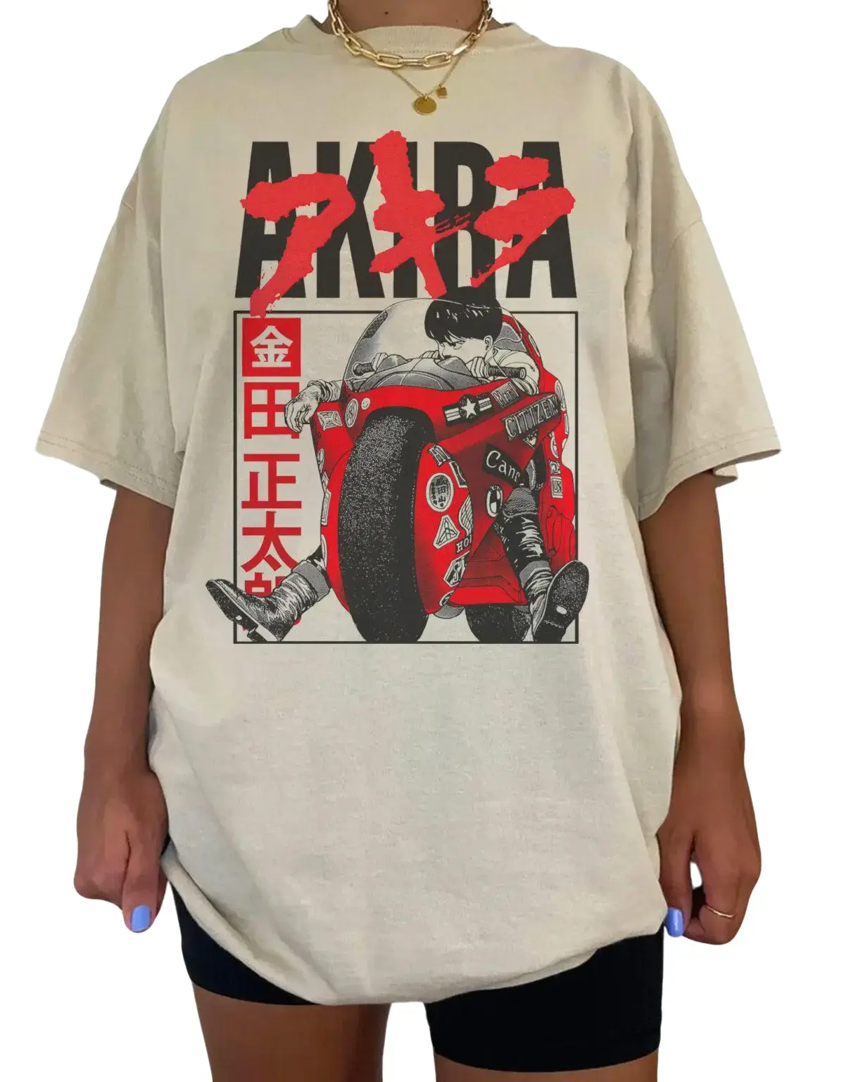 Retro Akira Motorbike Shirt, Akira Anime Graphic Shirt, Tokyo Cyberpunk Manga Shirt Top Womenswear Underwear Lady Streetwear Tshirt