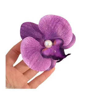 Women's Fairy Orchid Butterfly Hair Accessory Set - Female Forest-Style Duckbill Clip, Bun Grab Clip for Side, Back-of-Head Hairstyles