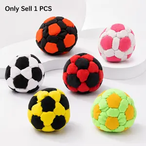 1 PC Hacky Footbag Sack Soccer Style, Plush Panel Pellet Filled Footbag Ball with Soft Grip and Easy Control, Juggling Coordination Training and Stress Relief for Indoor and Outdoor Play