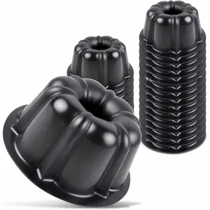 Bakeable Plastic Mini Cake Pan & Jello Mold – Non-Stick Silicone Baking Pan – Reusable Mold For Baking, Desserts and More – 25 QTY Pack