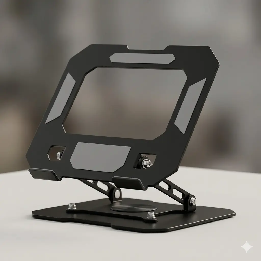 Metal Tablet& Digtal Frame& Digital Calendar Stand for Desk - [Ultra-Slim Foldable][360°Rotation] with Heavy-Duty