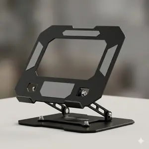 Metal Tablet& Digtal Frame& Digital Calendar Stand for Desk - [Ultra-Slim Foldable][360°Rotation] with Heavy-Duty