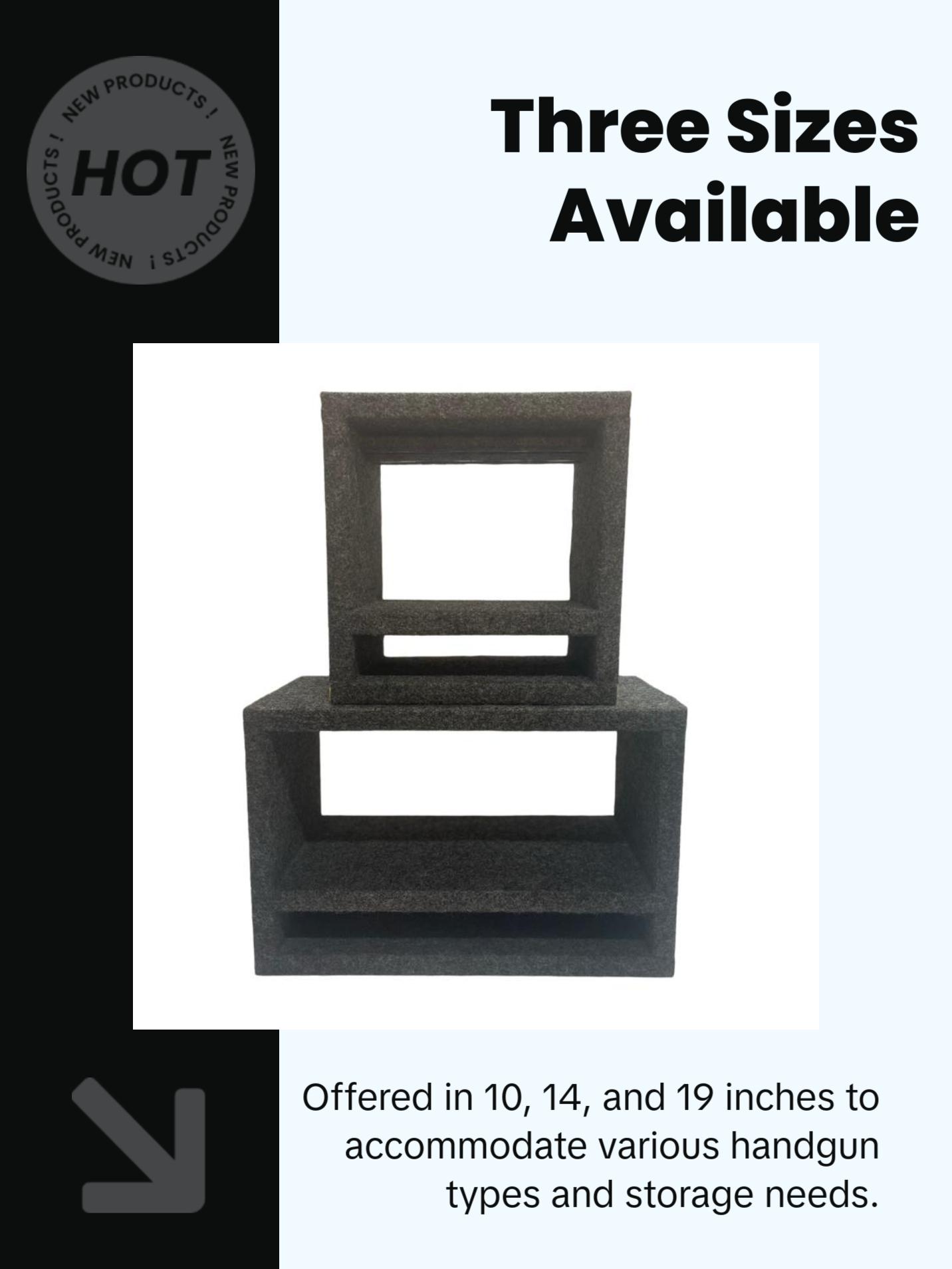 Magnetic Pistol Rack with Magazine Storage - Black Concrete Design for Easy Installation and Versatile Use