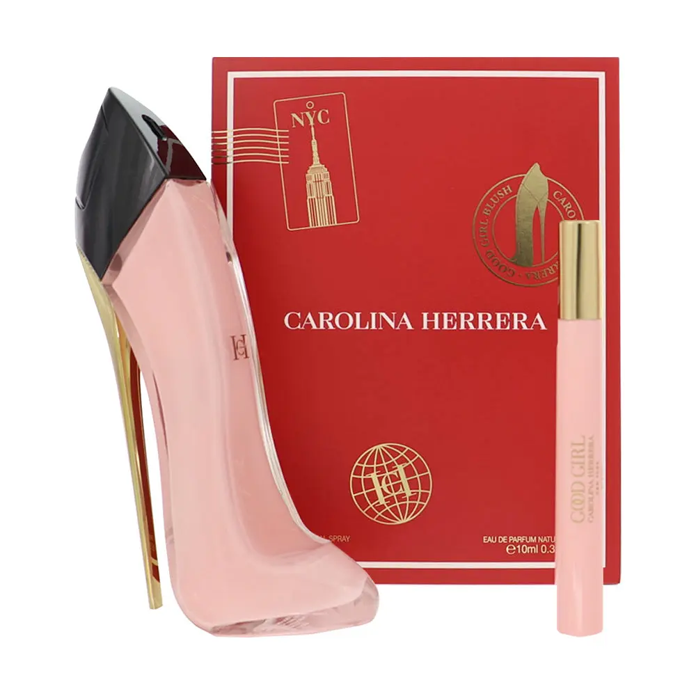 Good Girl Blush by Carolina Herrera Travel Set (3.4 Oz & Mini Spray) for Women