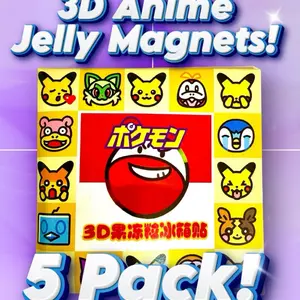 5 Pack! 3D Mini Anime Jelly Magnets Magnetic Item Home Decor