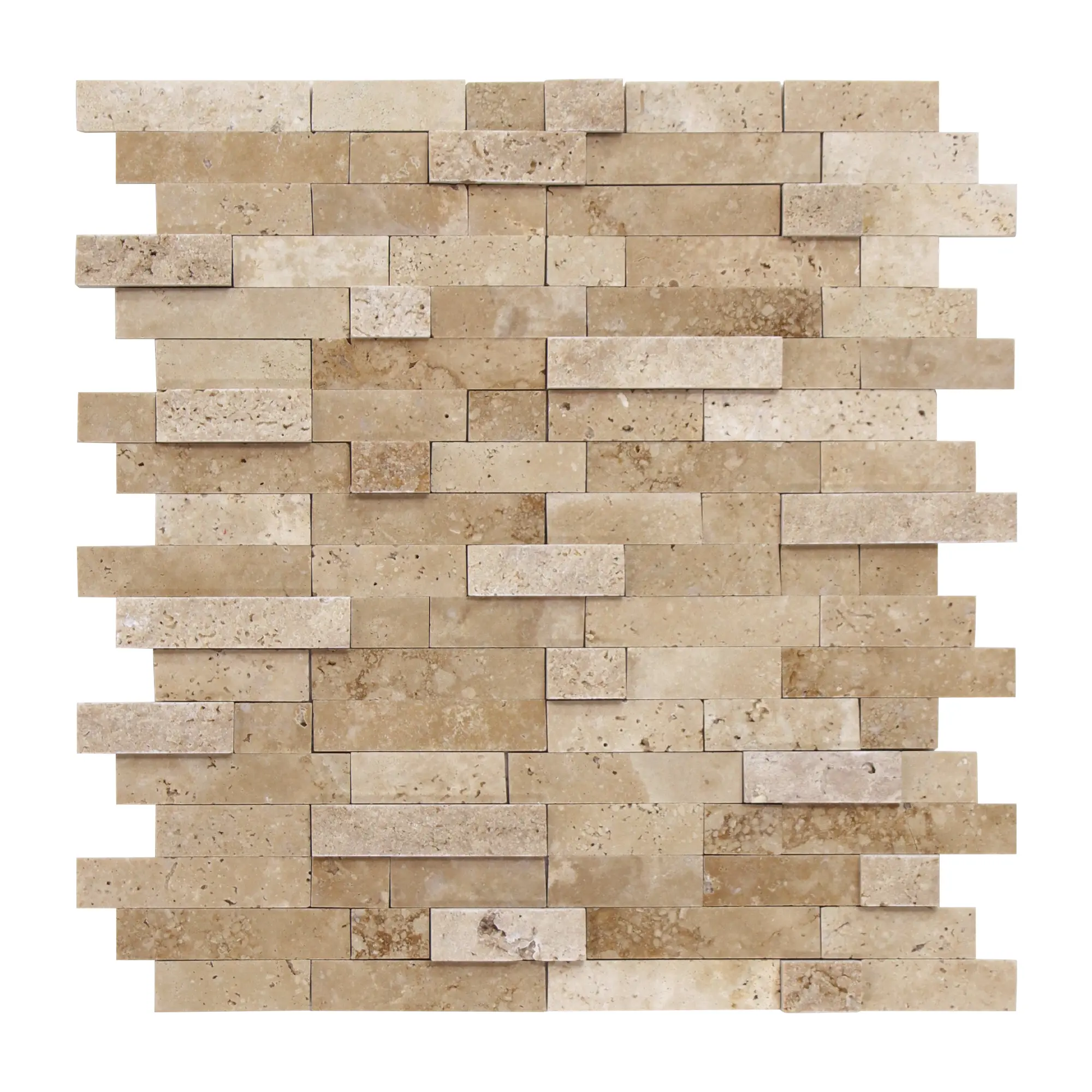 INNO STICKERS 5-Sheet Peel and Stick Mosaic Natural 3D Stone Self Adhesive Tiles, 12" x 11" Stick on Backsplash for Kitchen Bathroom Fireplace Vanity, Beige