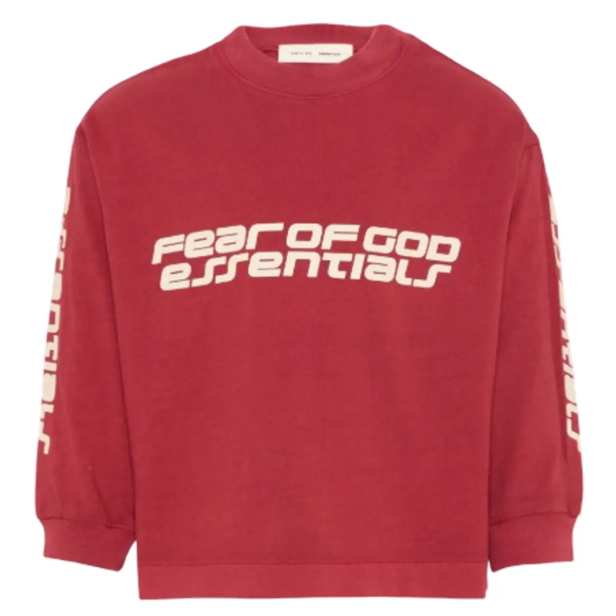 Fear of God Essentials Kids Classic Long Sleeve Tee Crimson Kid's Fashion Tops New