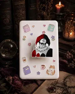 Gothic Clown Dark Anime 2D Acrylic Phone Grip Cute Harlequin Clowns Retractable Holder Stand for iPhone Samsung