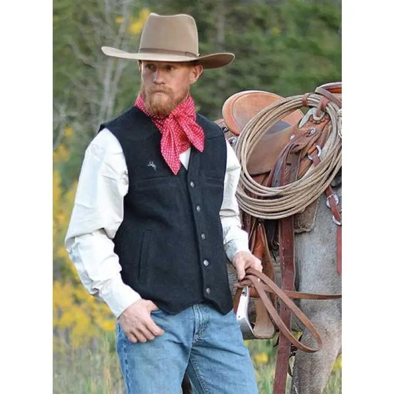Wyoming Black Wool Vest