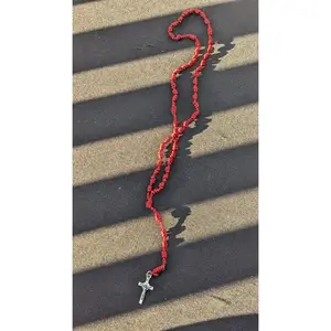 Wine Knotted Rosary, small