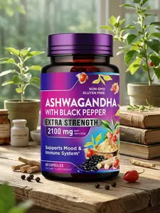 Ashwagandha Supplements for Women - Max Absorption with Black Pepper Extract - Extra Strength Ashwagandha Capsules with Plant Powder & Root Extract - Non-GMO, USA Bottled - 60 Vegetarian Capsules