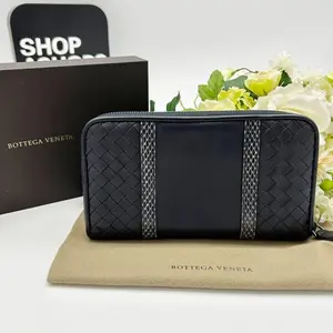 Pre-owned BOTTEGA VENETA As Shown Shoulder Bags Intrecciato Python Trim Zipped Wallet 2100301196933