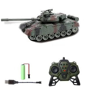 "1:28 Scale RC Battle Tank – 2.4GHz Remote Control Military Vehicle with Rotating Turret, Firing Bullets & Realistic Sound Effects, Rechargeable Battery & USB Charging Included, All-Terrain Tracked Design for Indoor & Outdoor Play