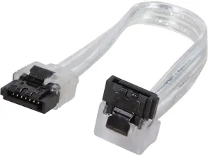 Nippon Labs SATA3L0.5FT-90/180SL 6" SATA III Male to Male Latching Cable(Flat to Right Angle), Silver
