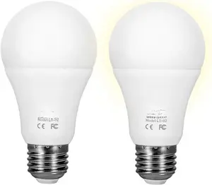 Sensor Lights Bulb Dusk to Dawn LED Light Bulbs  Lighting Lamp 7W E26/E27 Automatic On/Off, Indoor/Outdoor Yard Porch Patio Garage Garden (Warm White, 2 Pack)