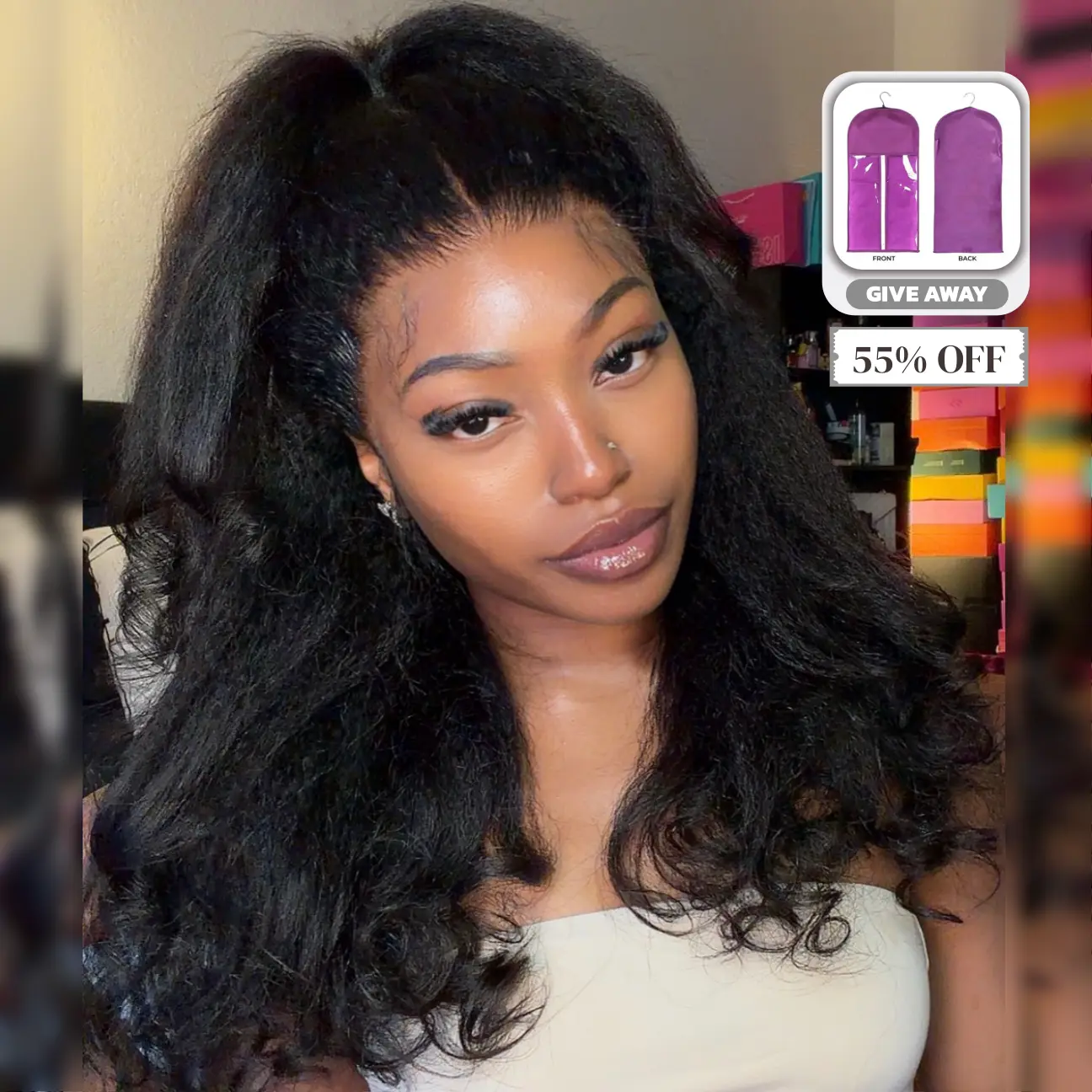 [NEW]AliPearl Wigs Glueless 220%Density Pre Styled Yaki Straight Invise Drawstring 360 Lace Wig With Curly Ends Ready to Go Pre Cut Pre Plucked Nature Hairline Human Hair #TikTokShopBackToSchool #SoHoChic