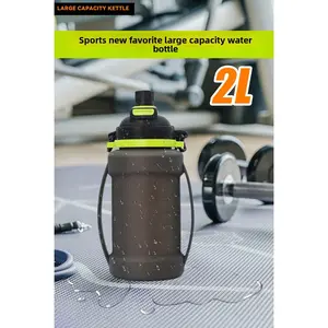 Silicone water bottle, popular outdoor large-capacity sports cycling soft water bottle, food-grade, foldable, portable squeeze water bag