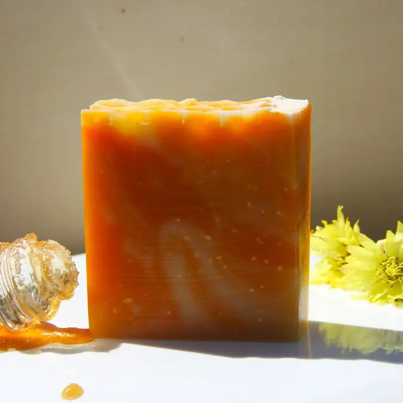 Lemon Honey Soap - Infused with Lemon Essential Oil & Vanilla Absolute - 100% Junk Free - Purely Homemade in Jacksonville FL USA - 4-4.5 oz - Ideal for Sensitive Skin