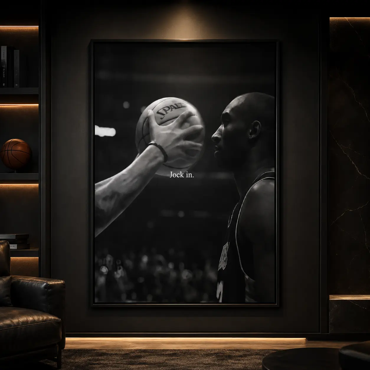Kobe Bryant Lock In Motivational Wall Art, Black & White Basketball Poster, Sports Art, Canvas Wall Art, Basketball Canvas Print, Mamba Mentality Poster, Gym Room Decor, Man Cave Decor, Boys Bedroom Decor, Gift for Basketball Fans