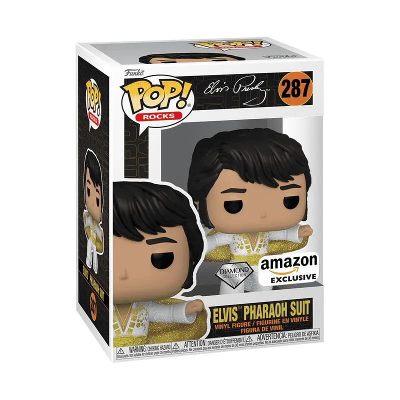 Funko Pop! Elvis Presley- Elvis Pharaoh Suit (Diamond) #287 Exclusive (Sticker may vary) Collectible Pop Vinyl Figure