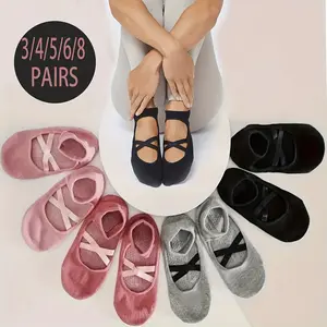 Women's Anti-Slip Yoga Socks 3/4/5/6/8 Pairs Professional Sports Design with Arch Support & Ankle Cushioning Ideal for Running Fitness Pilates Ballet and Dance Gifts