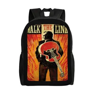 Johnny-Cash-Backpacks for Girls, Cute School Backpack, Aesthetic Bookbag for Teens, Lightweight Classic Backpack for Travel, Work, Picnic A-4