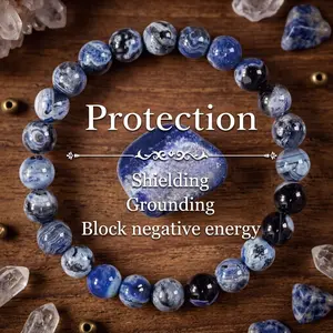 Blue Fire Agate Bracelet for Clarity & Focus - Handmade Healing Natural Stone for Protection & Memory, Gift for Her/Him, Student Gift, Perfect for Daily Wear, Meditation