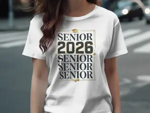 Class of 2026 Graduation Minimalist Gold Senior Tee